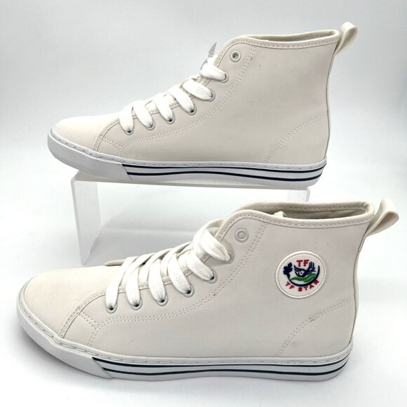 TF Star Shoes - TF Star High Top Sneakers Womens Shoes Size 9 White TF19046 Fashion Lace Up New